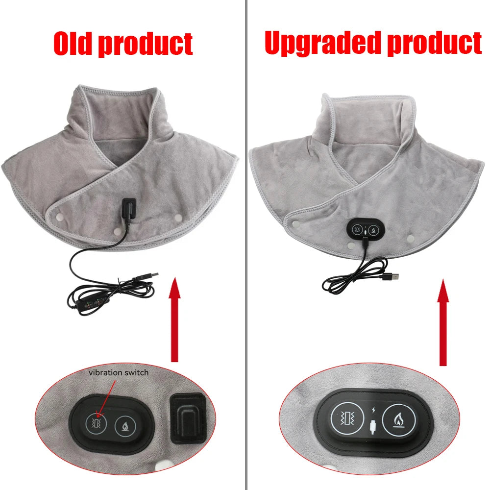 Electric Heating Shoulder Neck Pad Massager Three Gear Hot Compress Cervical Shawl Warmer USB for Shoulder Neck Back Relax Brace