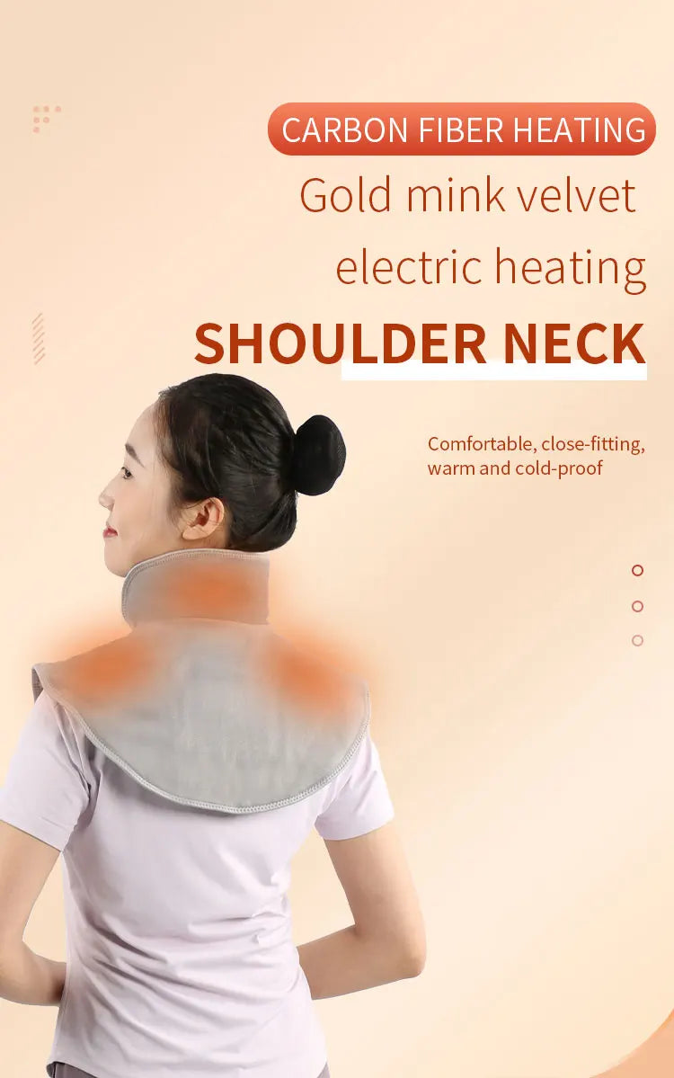 Electric Heating Shoulder Neck Pad Massager Three Gear Hot Compress Cervical Shawl Warmer USB for Shoulder Neck Back Relax Brace