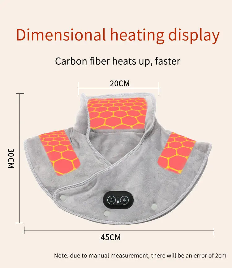 Electric Heating Shoulder Neck Pad Massager Three Gear Hot Compress Cervical Shawl Warmer USB for Shoulder Neck Back Relax Brace